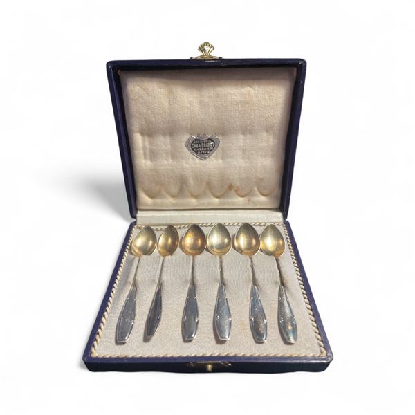 Set of 6 Vintage .800 Silver Teaspoons - 4" Teaspoons in a Casa Brandt S. Paulo Box - Total Weight: