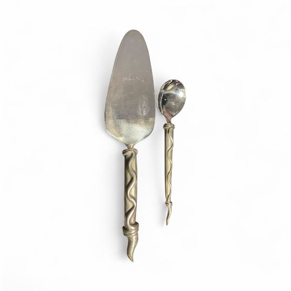 Handcrafted Carol Boyes Pewter Handled Desert Server Set