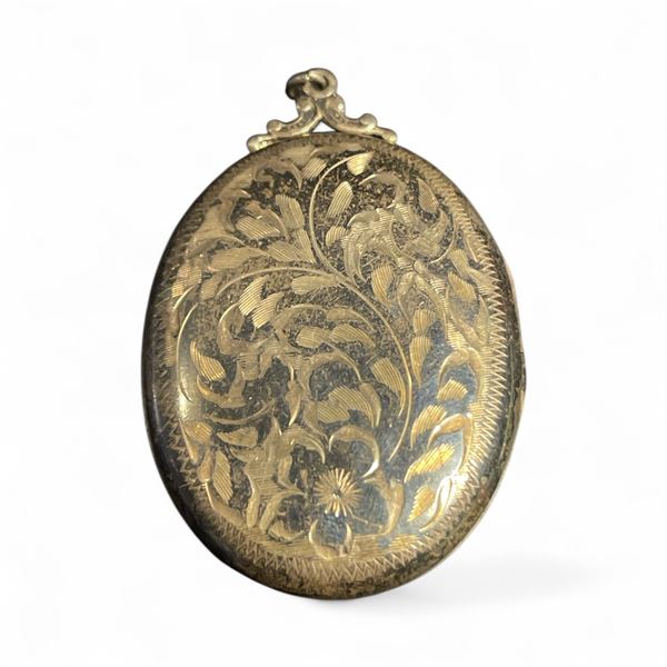 1950s Large Sterling Silver Locket - 1.5" x 2.25" Locket - Weight: 22.5 grams