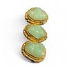 Image 1 : Vintage Gold Plated Sterling Silver and Jade Brooch - 1" x 2.25"