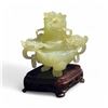 Image 1 : Carved Jade Dragon Incense Burner with Stand - 3" x 5" x 4.5" tall - In Original Presentation Box