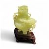 Image 2 : Carved Jade Dragon Incense Burner with Stand - 3" x 5" x 4.5" tall - In Original Presentation Box