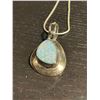 Image 2 : Sterling Silver Opal Pendant Necklace - 1.5" Pendant on an 18" Chain - Total weight including gemsto