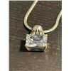 Image 2 : Sterling Silver Quartz Crystal Pendant Necklace - 15mmx20mm pendant on a 19" chain - Total weight in