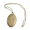 Image 1 : Large 1950s Sterling Silver Locket on 21" Sterling Chain - Locket is 1.5" x 2" - Total weight: 32.5 