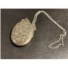 Image 4 : Large 1950s Sterling Silver Locket on 21" Sterling Chain - Locket is 1.5" x 2" - Total weight: 32.5 