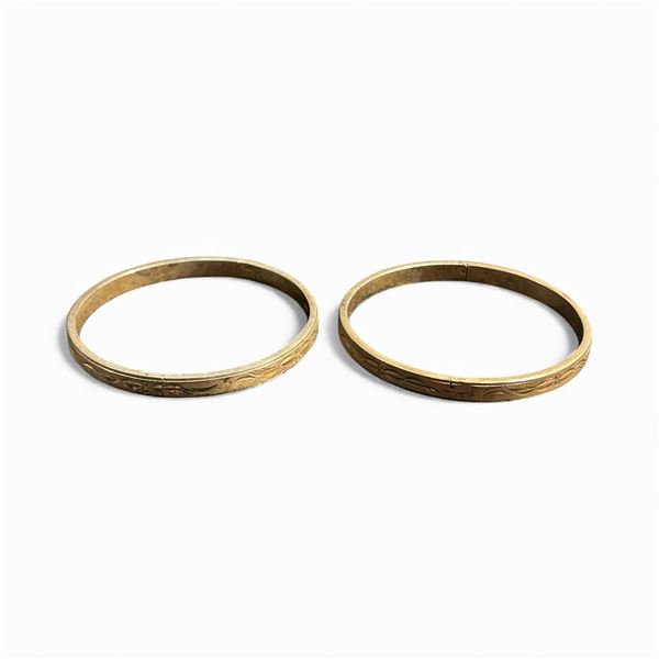 2 Matching Sterling Silver Hidden Hinge Bangle Bracelets - Total weight: 41.5 grams