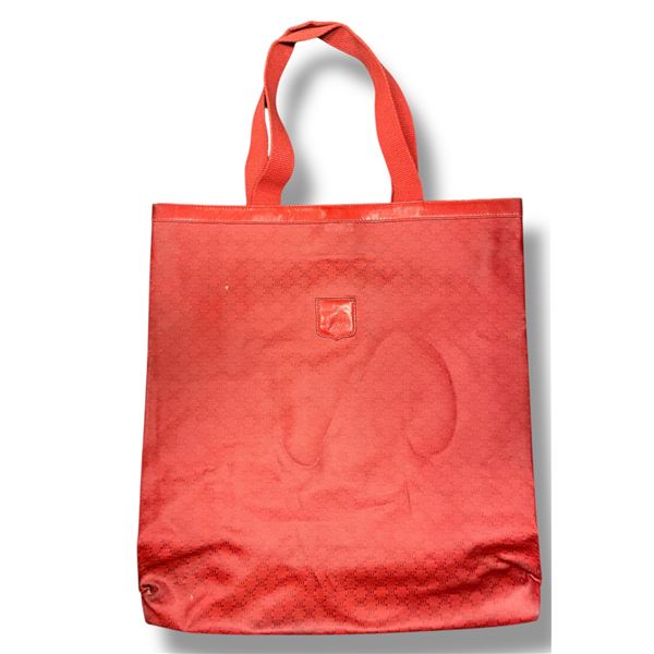 Celine Vintage Red Monogram Tote Bag - Authenticity Not Verified