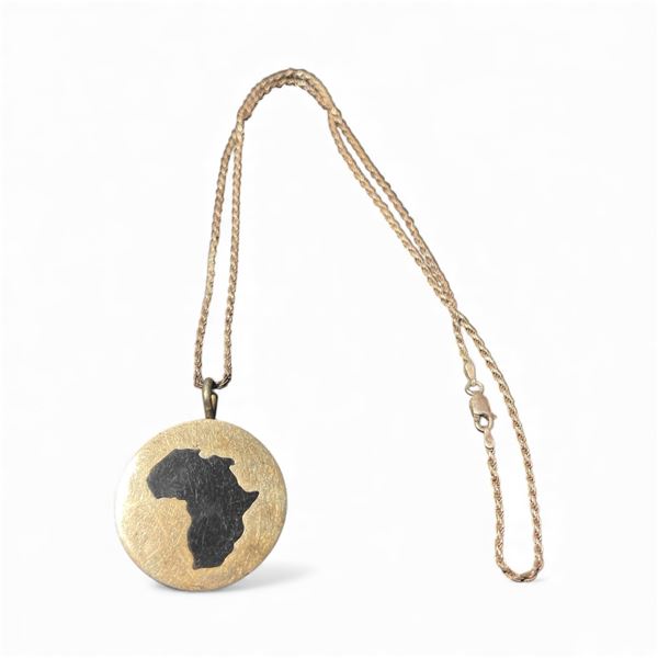 Sterling Silver Map of Africa 1.25" Pendant on a 21" Sterling Chain - Total Weight: 26 grams