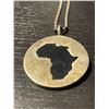 Image 2 : Sterling Silver Map of Africa 1.25" Pendant on a 21" Sterling Chain - Total Weight: 26 grams