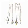 Image 1 : 4 Sterling Silver Religious Themed Necklaces: Praying Hands, Celtic Cross and 2 Crosses - Total Weig