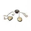 Image 1 : 2 Sterling Silver Lockets on Chains and a Size 9 Amethyst Crystal Ring - Total weight: 21 grams