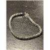 Image 2 : 7.5" Sterling Silver Quartz Crystal Tennis Bracelet with Double Safety Catch - 4.5mm wide