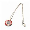 Image 1 : Vintage Murano Glass Millefiori Pendant on 19" Italian Sterling Silver Chain - Pendant is 1" diamete