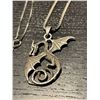 Image 2 : 2 Sterling Siver Necklaces: Dragon on 17" chain & Bear Paw on 22" chain - Total weight: 16.6 grams