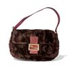 Image 1 : Fendi Purple Fur Baguette Shoulder Bag - Authenticity Not Verified