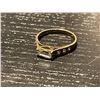 Image 2 : 9 KT Gold Ring with Clear Gemstones - Size 5 - Total weight including gems: 1.4 grams