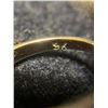 Image 3 : 9 KT Gold Ring with Clear Gemstones - Size 5 - Total weight including gems: 1.4 grams