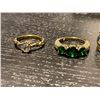 Image 2 : 3 Gold Plated Sterling Silver Rings - Variety of styles and sizes - Total weight including gems: 10.