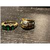 Image 3 : 3 Gold Plated Sterling Silver Rings - Variety of styles and sizes - Total weight including gems: 10.