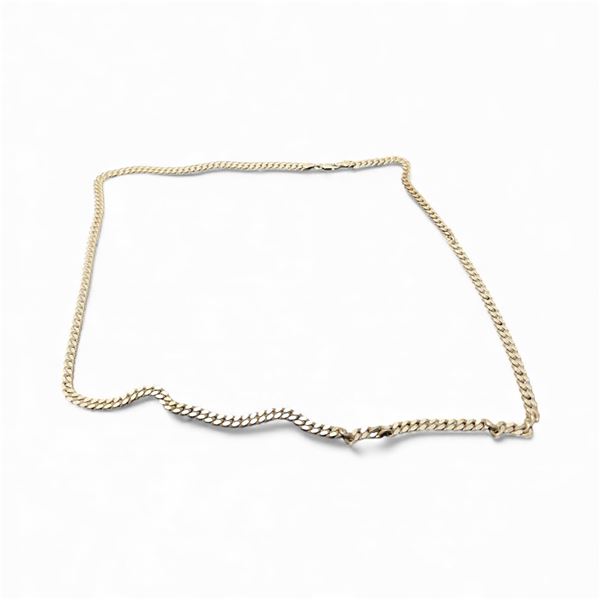 24" Sterling Silver Flat Curb Link Chain - 4.3 mm wide - Weight: 29.5 grams