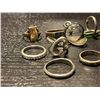 Image 2 : 10 Sterling Silver Rings - Total weight including gems: 25 grams