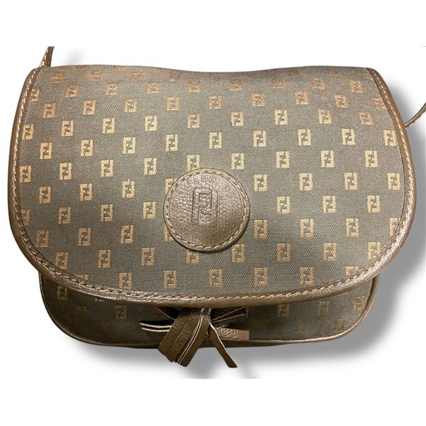 FENDI Vintage Full Print Logo Sling Bag - Authenticity Not Verified