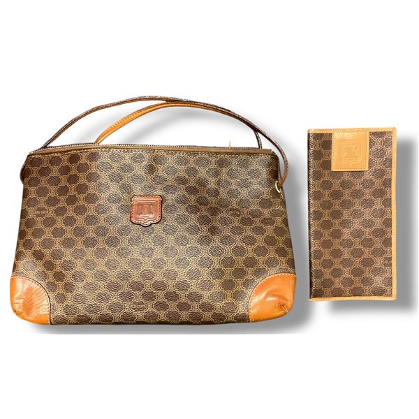 Celine Macadam Coated Canvas Shoulder Bag and Matching Case - Authenticity Not Verified