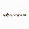 Image 1 : 7 Sterling Silver Rings with Gemstones - Amethyst, Crystal, Jade and Garnet - Total weight: 37 grams