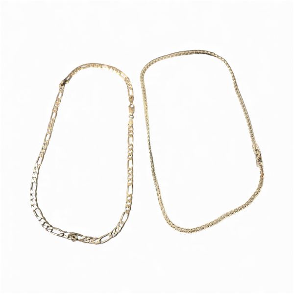 2 Sterling Silver Chains - 18" & 19" - Total weight: 35 grams