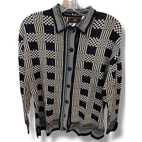 Fendi Men's Zucca Cardigan - Authenticity Not Verified