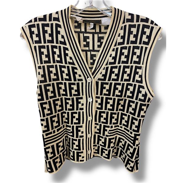 FENDI Zucca Monogram Knit Vest - Authenticity Not Verified