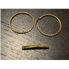 Image 2 : Pair of Gold Hoop Earrings and a Trussardi L Part - Said to be 18KT - Unstamped - Earrings are 1.25"
