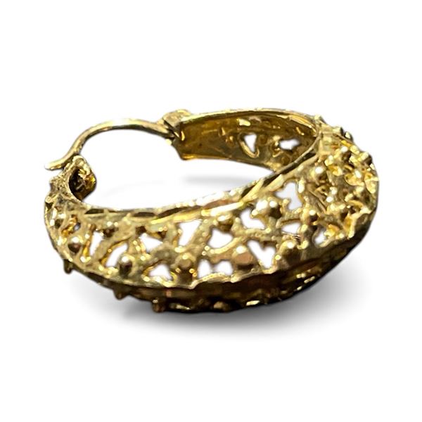 Single Gold Hoop Earring - Said to be 14KT - Unstamped & Untested - Weight: 3.6 grams