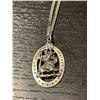 Image 2 : 2 Sterling Silver Necklaces - 33 mm pendant on 22" chain & 28mm St. Christopher medal on 23" chain -