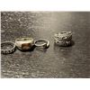 Image 4 : 8 Sterling Silver Size 4, 5 and 6 Rings - Variety of designs - Total weight including gems:  27.5 gr