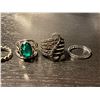 Image 4 : 8 Sterling Silver Size 8 Rings - Variety of designs - Total weight including gems:  32 grams