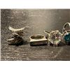 Image 2 : 8 Sterling Silver Size 7 Rings - Variety of designs - Total weight including gems: 45 grams