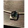 Image 2 : 18" Sterling Silver Faceted Emerald Crystal Slide Pendant Necklace - Pendant is 7.5mm x 14mm wide x 