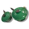 Image 2 : Set of 2 Le Creuset Green Enameled Cast Iron Saucepans with Lids - As Is
