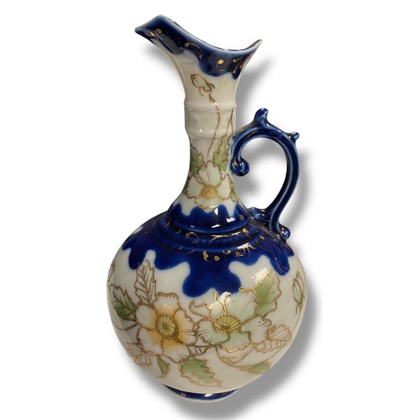 Hand-Painted Nippon Porcelain Ewer Vase - As Is