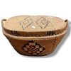 Image 1 : Vintage Oval Handwoven Basket - Geometric Diamond Pattern