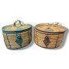 Image 1 : 2 Vintage Handcrafted Woven East African Baskets, Approx. 6" x 4.5"