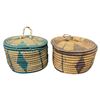 Image 2 : 2 Vintage Handcrafted Woven East African Baskets, Approx. 6" x 4.5"