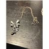 Image 2 : 3 Sterling Silver Necklaces - Fairy on Pentacle, Mini Heart Locket and Open Heart - Total weight: 18