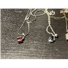 Image 2 : 5 Fine 18" Sterling Silver Necklaces with Gemstone Pendants - Average gem is 5.5mm - Total weight: 1