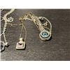 Image 3 : 5 Fine 18" Sterling Silver Necklaces with Gemstone Pendants - Average gem is 5.5mm - Total weight: 1