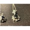 Image 3 : Sterling Silver Black Alaska Diamond Necklace and Earring Set - 17" Chain - Pendant gemstone is 5.7m