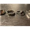 Image 3 : 6 Sterling Silver Rings - Variety of sizes and styles - Total weight including gems: 26 grams