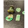Image 2 : 5 Jade Jewelry Pieces - 1" Buddha, 1" Pendant, Heart Pendant and 2 loose jade pieces